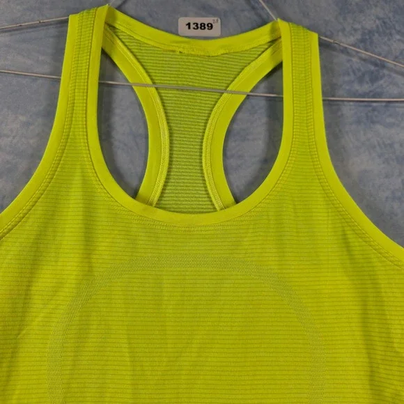 Lululemon Swiftly Tech Racerback Tank Top Neon Yellow Lime Athletic Women Size 2 - Picture 5 of 7